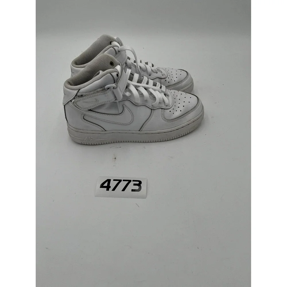 Nike Air Force 1 Mid LE Athletic Sneakers Youth Kids US 5Y White Leather Lace Up